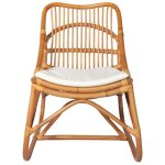Sweet fauteuil relax contemporain - chaise en rotin marron clair - lin - 73x50x78cm - 9081 Sweet fauteuil relax contemporain - chaise en rotin marron clair - lin - 73x50x78cm - 9081