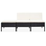 Sweet salon bas de jardin 3 pcs avec coussins rsine tresse noir 202583565 - 57x69x67 cm