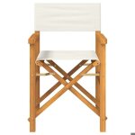 Sweety chaise de metteur en sc�ne pliante cr�me bois teck massif - anticorrosion - 7. 8kg cj1986