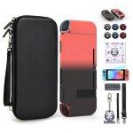Switch 16 en 1 d�grad� noir �tui compact avec protection �cran coque cartes de jeu et accessoires