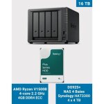 Synology diskstation ds925 + nas 4 baies 16?to avec 4 disques synology hat3300 4?to