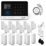 Systeme dalarme maison wifi + gsm 2g huxgo hxa003 avec sirne 9x dtecteur de mouvement 9x capteur de ...
