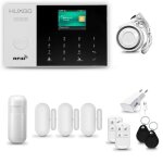 Systeme dalarme maison wifi + gsm 2g huxgo hxa005 avec sirene 1x dtecteur de mouvement 3x capteur de ...