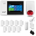 Systeme dalarme maison wifi + gsm huxgo hxa007 + sirne sans fil 1x dtecteur de mouvement 9x capteur ...