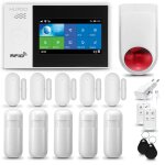 Systeme dalarme maison wifi + gsm huxgo hxa007 + sir�ne sans fil 5x d�tecteur de mouvement 5x capteur ...