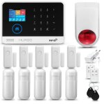 Systeme dalarme wifi + gsm 2g huxgo hxa003 + sirne sans fil 5x dtecteur de mouvement 5x capteur de ...