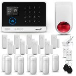 Systeme dalarme wifi + gsm 2g huxgo hxa003 + sirne sans fil 9x dtecteur de mouvement 9x capteur de ...