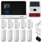 Systeme dalarme wifi + gsm 4g lte huxgo hxa003 + sirne sans fil 5x dtecteur de mouvement 5x capteur ...