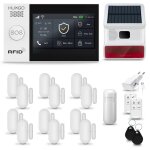 Systeme dalarme wifi + gsm 4g lte huxgo hxa007 + sirne sans fil 1x dtecteur de mouvement 12x capteur ...
