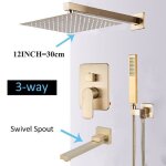 Syst�me de douche encastrable ensemble de douche encastr� avec t�te de douche carr�e 12 zoll set de douche ...