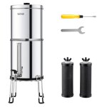Syst�me de filtration deau par gravit� - vevor - avec 2 filtres � charbon robinet de niveau deau support ...