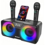 Syst�me de karaok� portable tout - en - un enceinte bluetooth 30w avec 2 microphones sans fil ?connexion ...
