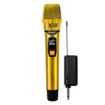 Syst�me de microphone sans fil professionnel pour karaok� dj � 2 canauxavec micro dor� brillantr�cepteur ...