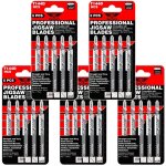 T144d lot de 25 lames de scie sauteuse � coupe droite et rapide compatible avec bosch dewalt makita milwaukee ...