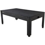 Table 7ft rotative 4 en 1 mutli jeux bois brul� - 214 x 1216 x 813 cm - accessoires offerts !