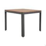 Table en alu carre 90x90 cm bois gris