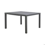 Table en alu carree extensible 120x120 - 180 cm coloris gris