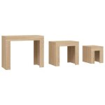 Tables d?appoint bout de canap� tables basses gigognes 3 pcs ch�ne sonoma bois ding�nierie sqzr806381 ...