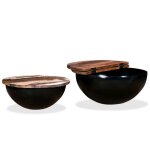Tables d?appoint bout de canapé ensemble de table basse 2pcs bois récupération massif forme bol sqzr906491 ... Tables d?appoint bout de canapé ensemble de table basse 2pcs bois récupération massif forme bol sqzr906491 ...
