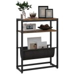 Table dappoint bout de canapé - homcom - avec étagère et porte - revues structure en acier design industriel ... Table dappoint bout de canapé - homcom - avec étagère et porte - revues structure en acier design industriel ...