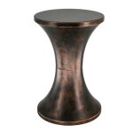 Table dappoint bout de canap� en m�tal couleur brun design vintage �pur� de 45cm