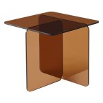 Table dappoint carr�e l. 50 cm en verre tremp� cuivr� fum� - ice meubletmoi