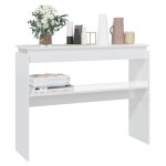 Table dappoint console vidaxl blanc brillant 102x30x80 cm bois dingnierie t8