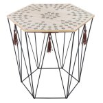 Table dappoint kumi octogonale - métal & bois - noir - atmosphera createur dinterieur Table dappoint kumi octogonale - métal & bois - noir - atmosphera createur dinterieur