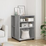 Table d appoint avec roues sonoma gris bois d ing�nierie