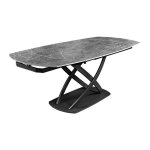 Table atonia ? ovale extensible 130 � 190 cm ? plateau c�ramique effet marbre anthracite ? pieds m�tal ...
