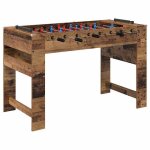 Table de baby - foot en bois ding�nierie - vidaxl - bois ancien - 125x605x80 cm - poign�es antid�rapantes ...
