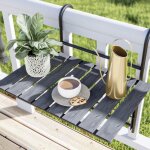 Table de balcon rabattable petäjävesi métal bois de pin 60 x 40 x 58 cm noir gris structuré Table de balcon rabattable petäjävesi métal bois de pin 60 x 40 x 58 cm noir gris structuré