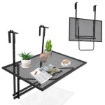 Table de balcon suspendue pliante - relax4life - en fer antirouille - hauteur rglable  5 niveaux 615 ...