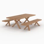 Table et bancs de jardin 10 personnes en bois - soraya - rendez - vous d�co