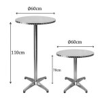 Table de bar bistrot en inox et aluminium dingxiang® pour bar maison jardin restaurant - argent Table de bar bistrot en inox et aluminium dingxiang® pour bar maison jardin restaurant - argent