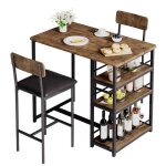 Table de bar �troite tabourets de bartable de bar avec 2 tabouretscouleur r�tro