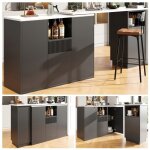 Table de bar extensible 90 - 198x30x75cm table de bistro rotative table  manger moderne avec 4 portes ...