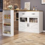 Table de bar extensible avec espace de rangement table bar cuisine pivotant à 360° armoire de rangement ... Table de bar extensible avec espace de rangement table bar cuisine pivotant à 360° armoire de rangement ...