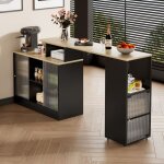 Table de bar extensible moderne noire - grand rangement - rotation sans ascenseur - mobile - style bistrot ... Table de bar extensible moderne noire - grand rangement - rotation sans ascenseur - mobile - style bistrot ...