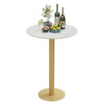 Table de bar haute ronde blanc doré table bistrot marbre mange debout cuisine table à manger 70x70x100cm ... Table de bar haute ronde blanc doré table bistrot marbre mange debout cuisine table à manger 70x70x100cm ...