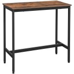 Table de bar - table haute - table de salle  manger oskar ? design loft rustique & lgant (100 x 40 ...