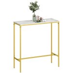 Table de bar - homcom - rectangulaire - plateau aspect effet marbre et cadre en acier - 100 x 40 x 107 ... Table de bar - homcom - rectangulaire - plateau aspect effet marbre et cadre en acier - 100 x 40 x 107 ...