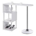 Table de bar métal + bois blanc rangement etageres espace vin cuisine Table de bar métal + bois blanc rangement etageres espace vin cuisine