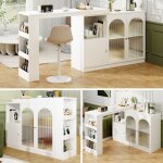 Table de bar extensible 120x40x97cm table haute avec espace de rangement table bistro rotative avec 3 ...