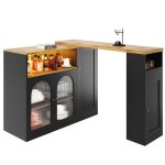 Table de bar pivotante � 360� avec espace de rangementtable de bistrot avec 2 portes en verre et lumi�res ...
