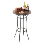 Table de bar ronde - vevor - 60x101 cm - table de bistrot haute ext�rieur - avec plateau - structure ...
