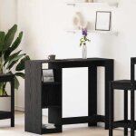 Table de bar - vidaxl - ch�ne noir - bois ding�nierie - 124x46x103. 5 cm - finition mate