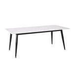 Table basse 120 cm c�ramique blanc marbr� pieds m�tal - ryder 2 meubletmoi