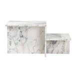 Calicosy - table basse 2 niveaux l77 cm - harmony - marbre - marbre
