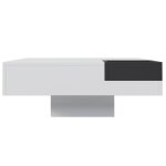 Table basse 72�72�30 cm blanc et noir laqu� ? bo�te de rangement amovible et bande led multicolore